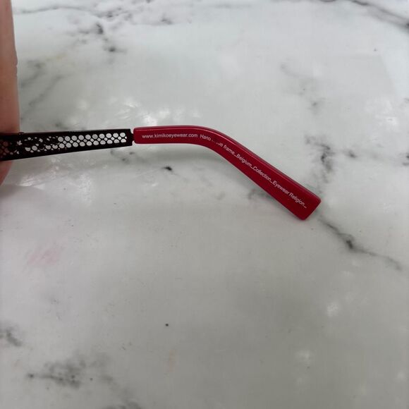 Vintage Kimiko Eyewear Women's Red Rectangle Shape Prescription Eyeglasses - Picture 6 of 7